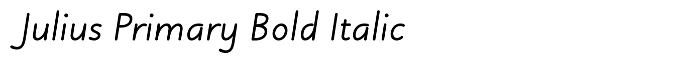 Julius Primary Bold Italic